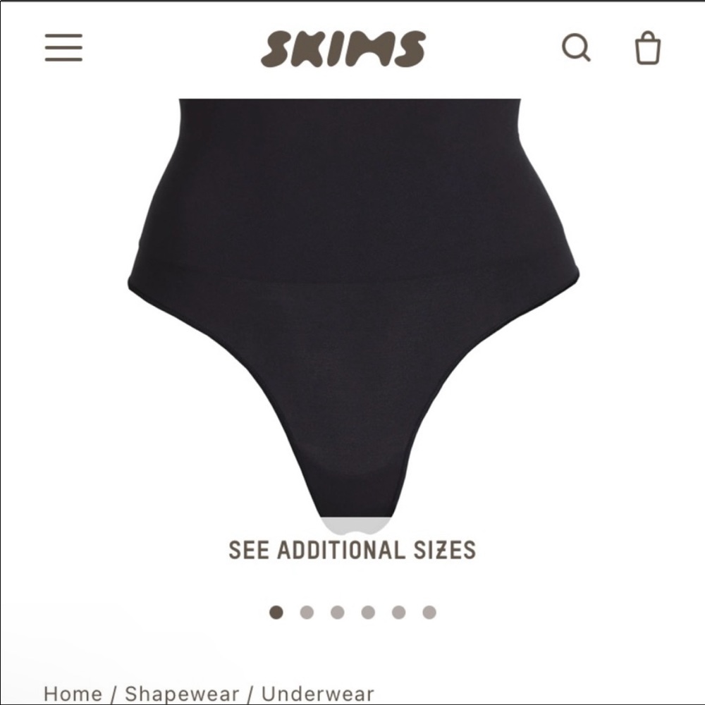 SKIMS Core Control Thong Onyx S/M
